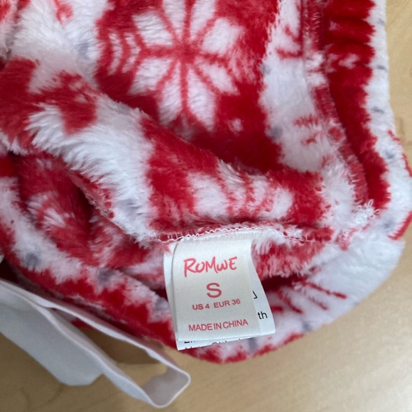 ROMWE 🎁 Plush Sherpa Fair Isle Lounge Shorts - Picture 14 of 16